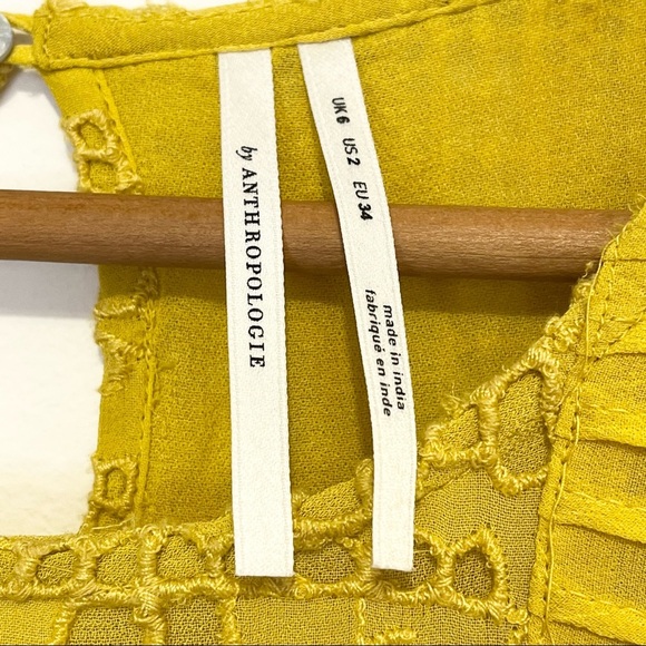 Anthropologie Yellow Clementine Blouse Womens US Size 2 - Picture 13 of 16